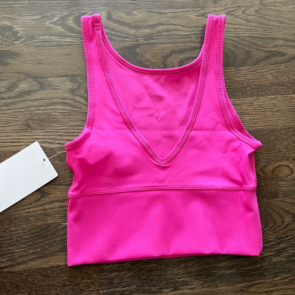 NWT Lululemon Sonic Pink Power Pivot Tank *Rib Size 4